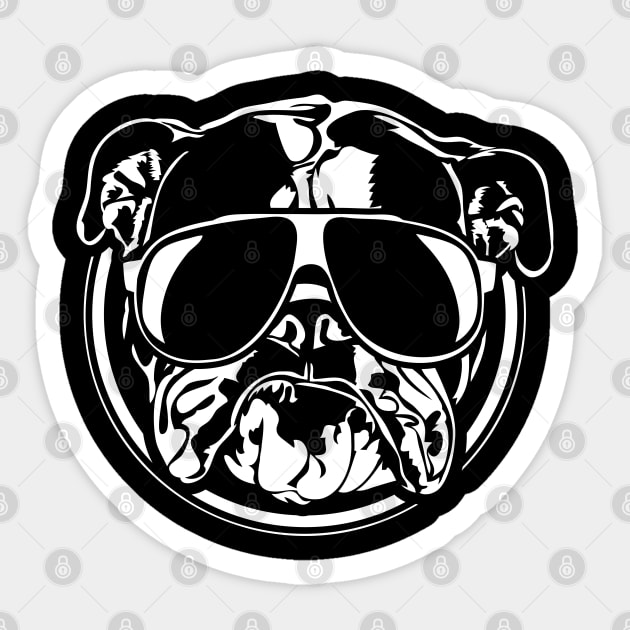 English Bulldog sunglasses cool dog British Bulldog Sticker by wilsigns